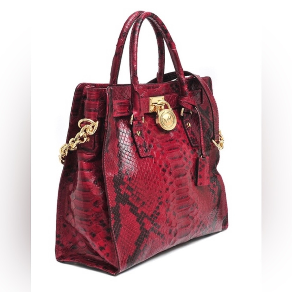 Michael Kors Large Hamilton Python Snakeskin